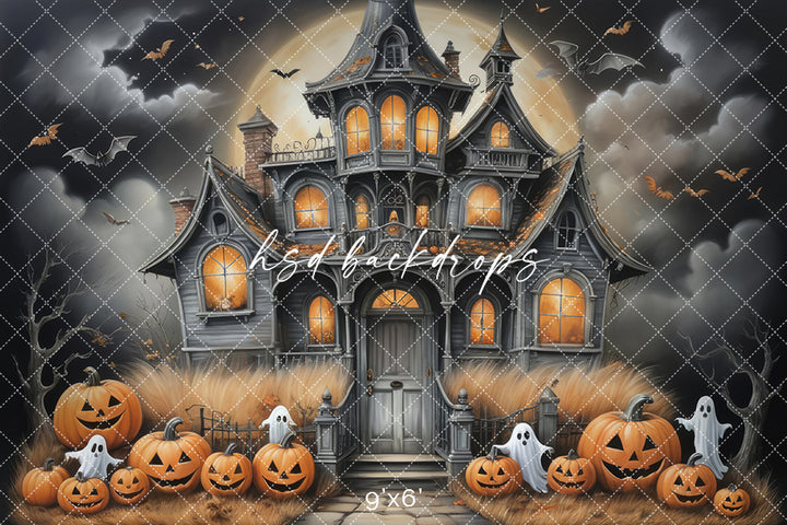 Abandoned Halloween House (sweep options) - HSD Photography Backdrops