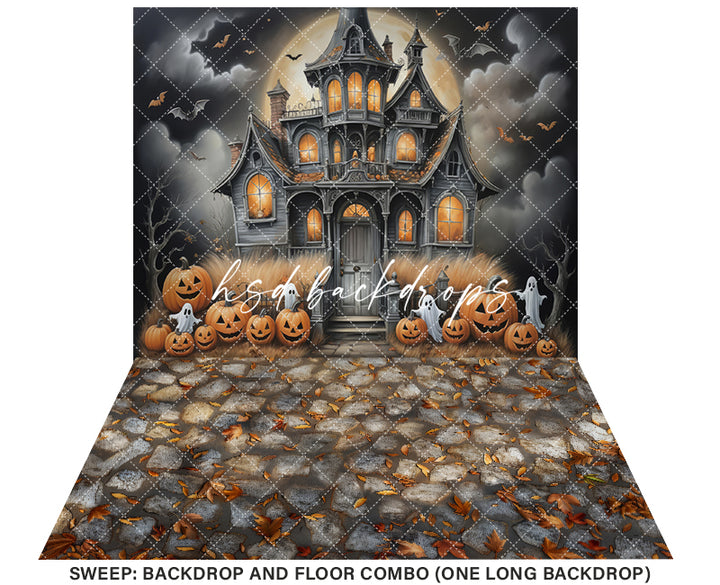 Abandoned Halloween House (sweep options) - HSD Photography Backdrops