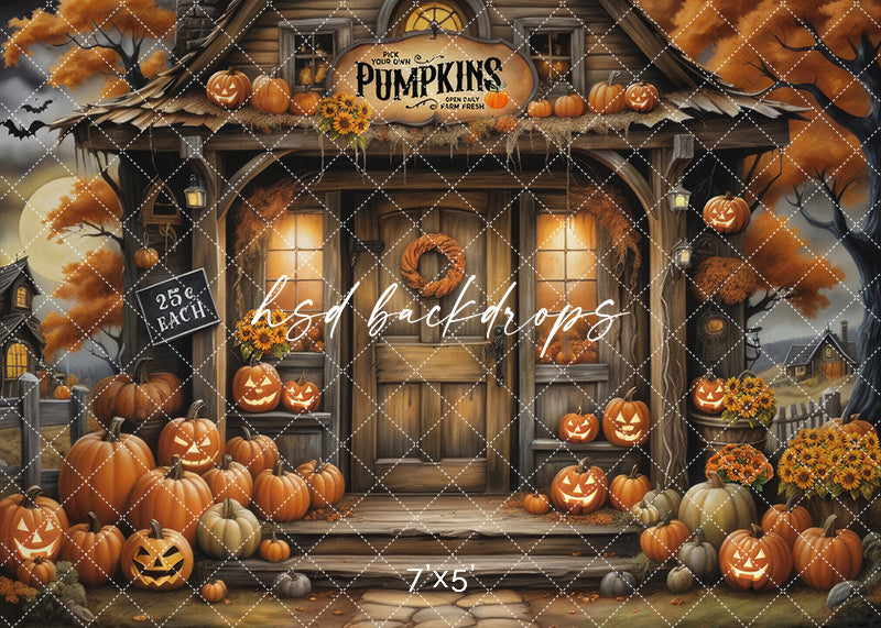 Rustic Pumpkin Patch (sweep options) - HSD Photography Backdrops