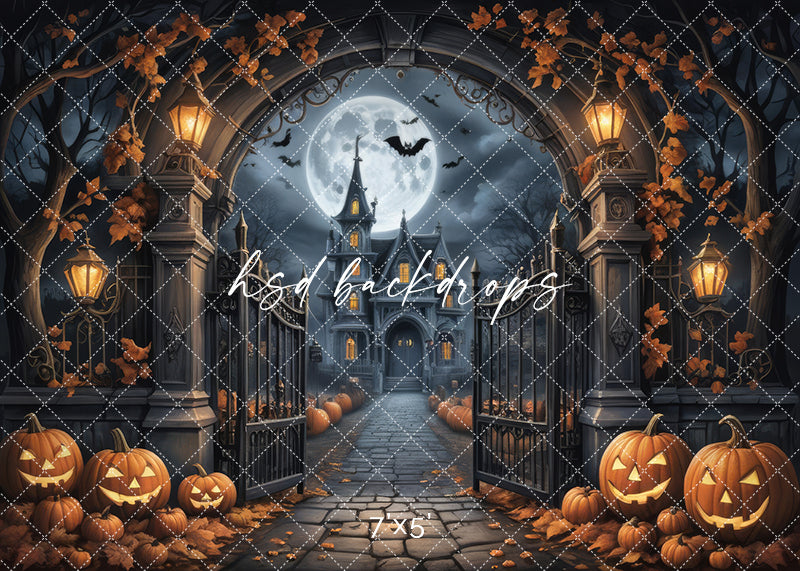 Haunted Halloween Entrance (sweep options) - HSD Photography Backdrops