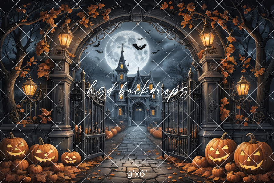 Haunted Halloween Entrance (sweep options) - HSD Photography Backdrops