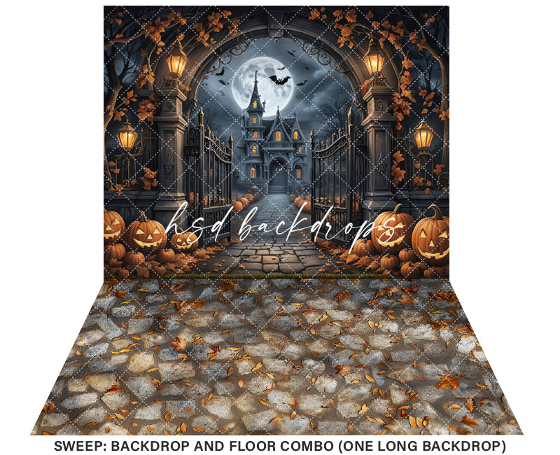 Haunted Halloween Entrance (sweep options) - HSD Photography Backdrops