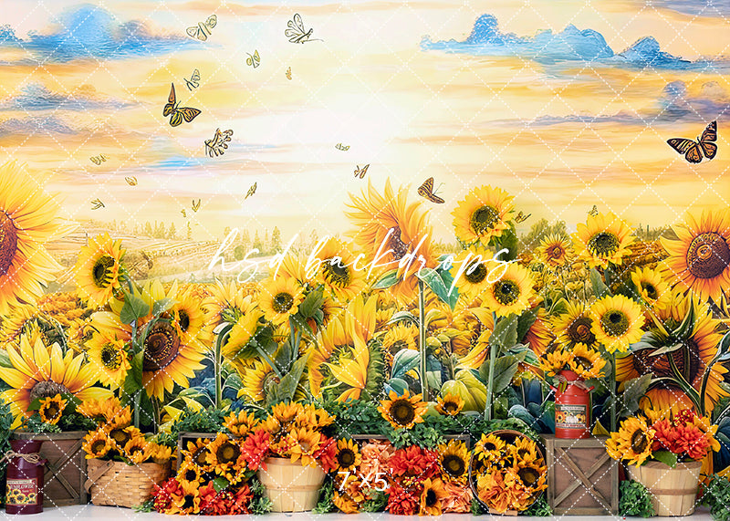 Fall Sunflower Farm - HSD Photography Backdrops