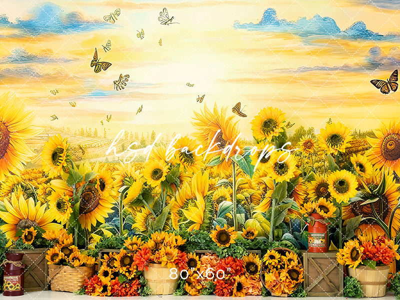Fall Sunflower Farm - HSD Photography Backdrops