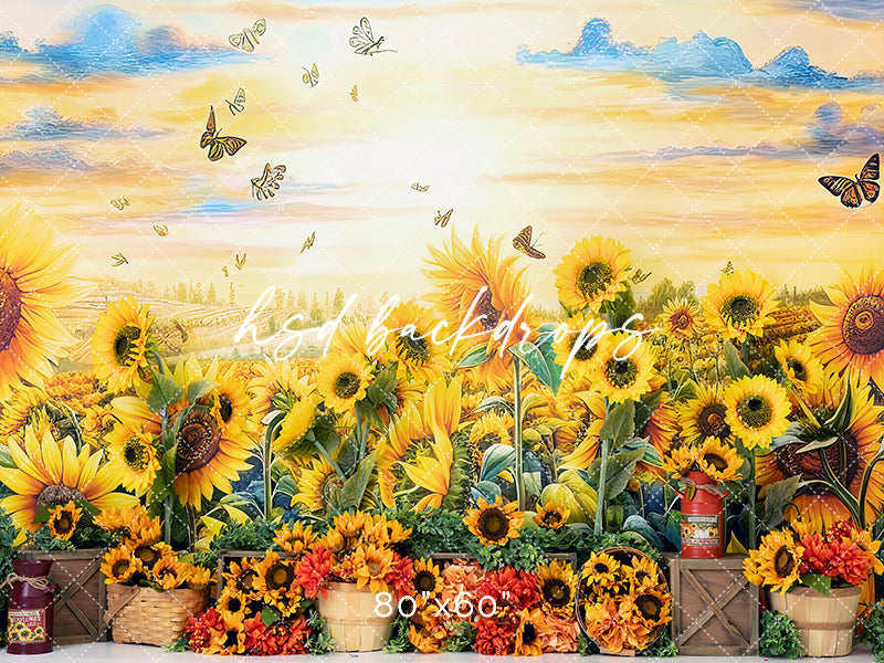 Fall Sunflower Farm - HSD Photography Backdrops