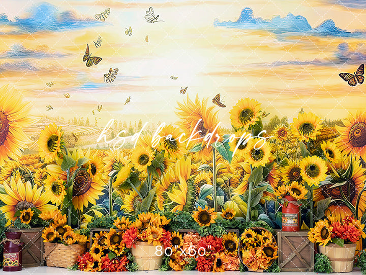 Fall Sunflower Farm - HSD Photography Backdrops