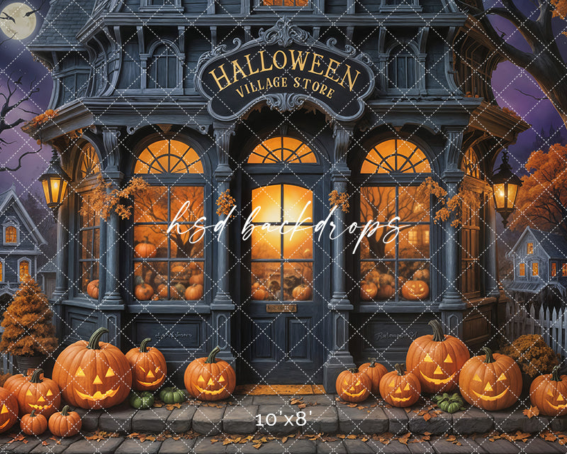 Halloween Village Store (sweep options) - HSD Photography Backdrops