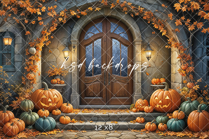 Arched Autumn Porch (sweep options) - HSD Photography Backdrops