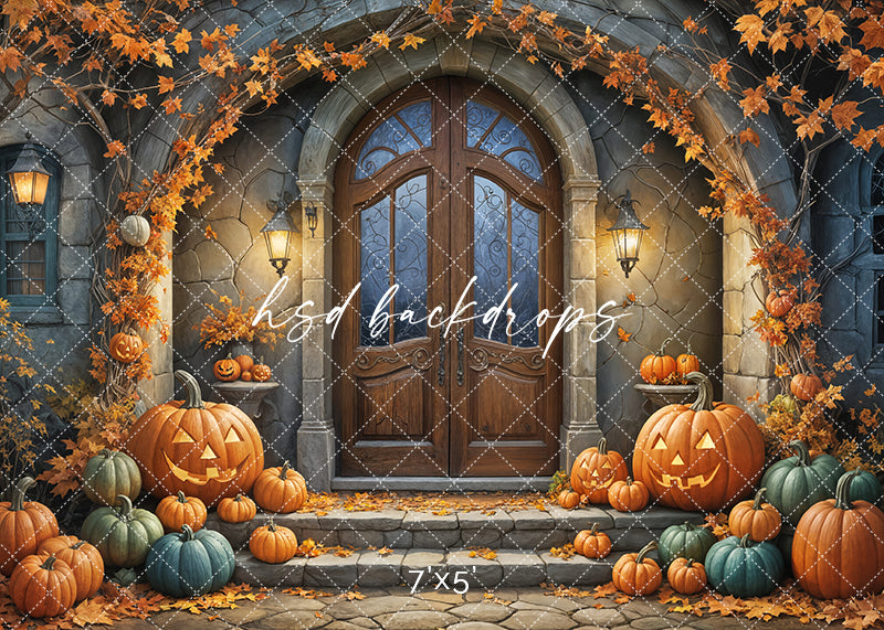Arched Autumn Porch (sweep options) - HSD Photography Backdrops