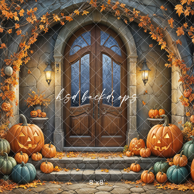 Arched Autumn Porch (sweep options) - HSD Photography Backdrops