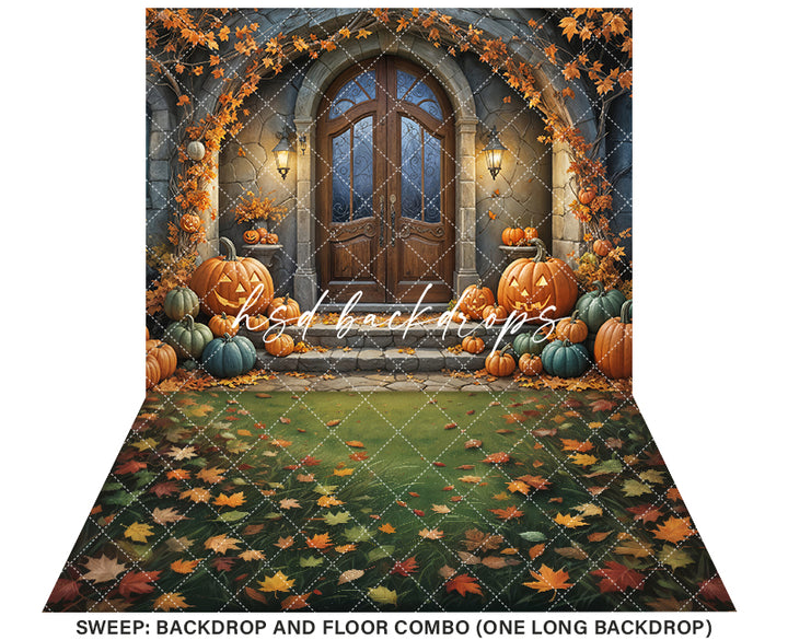 Arched Autumn Porch (sweep options) - HSD Photography Backdrops