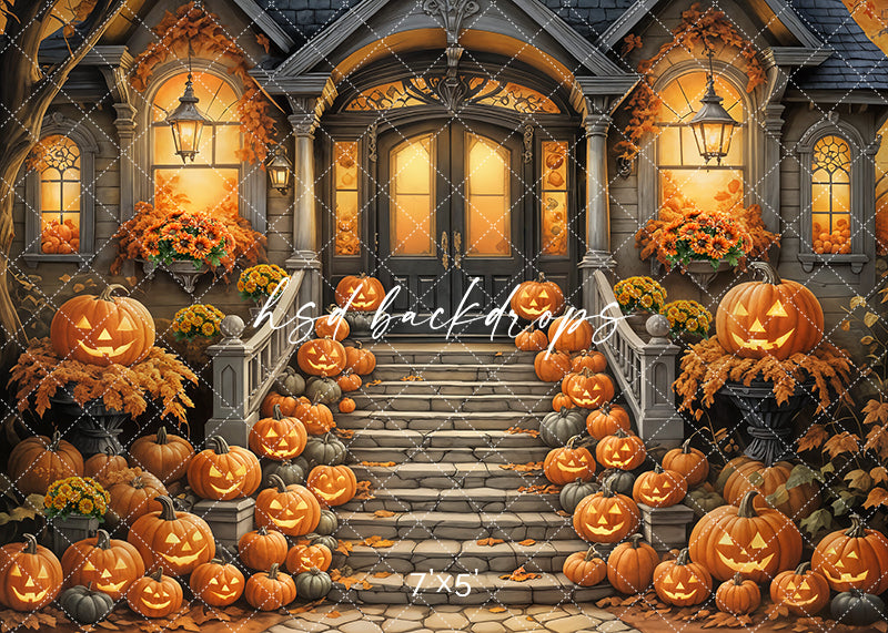Carved Pumpkin Steps (sweep options) - HSD Photography Backdrops