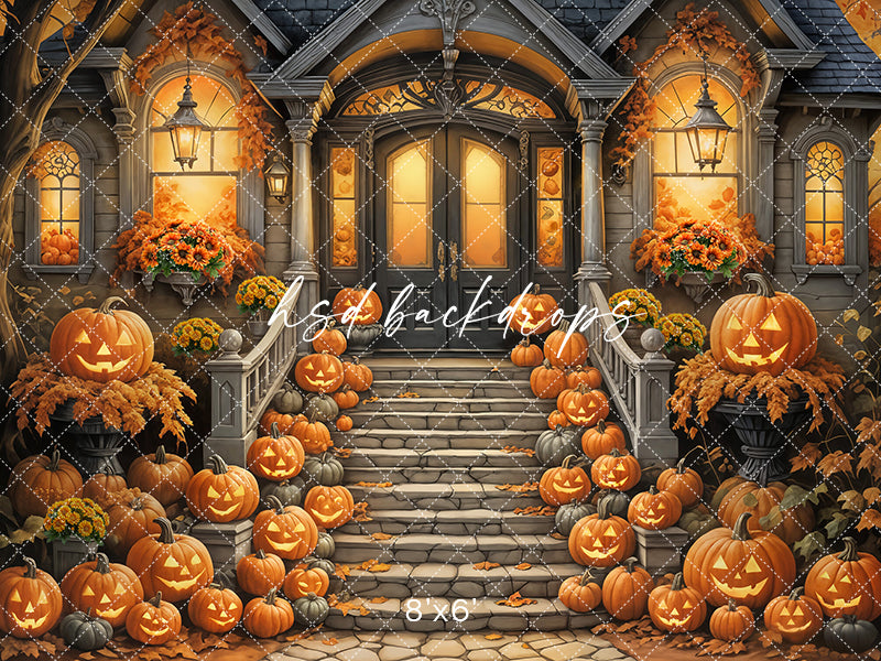 Carved Pumpkin Steps (sweep options) - HSD Photography Backdrops
