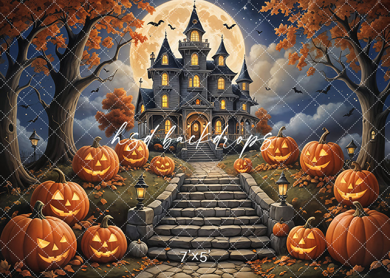Haunted Halloween Castle (sweep options) - HSD Photography Backdrops