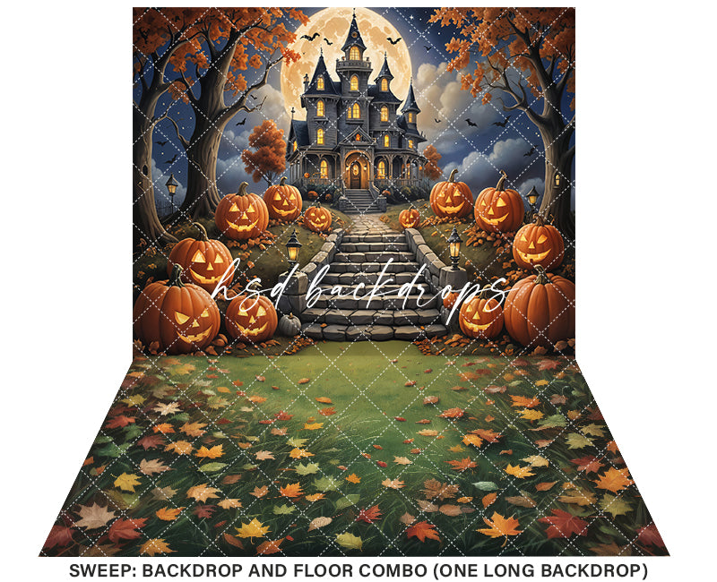 Haunted Halloween Castle (sweep options) - HSD Photography Backdrops