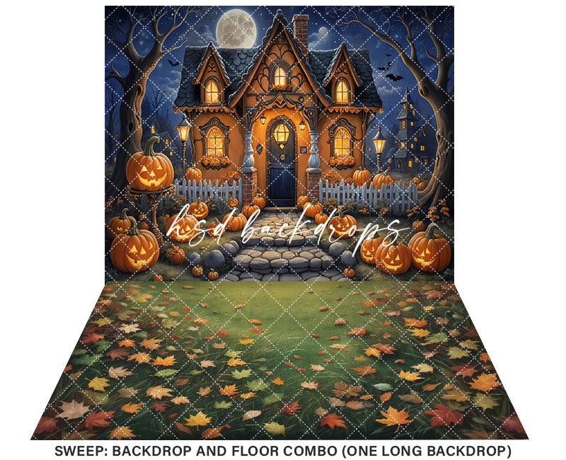 Halloween Gingerbread House (sweep options) - HSD Photography Backdrops