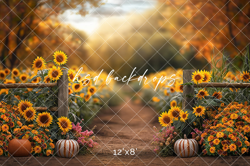 Sunflower Pathway (sweep options) - HSD Photography Backdrops