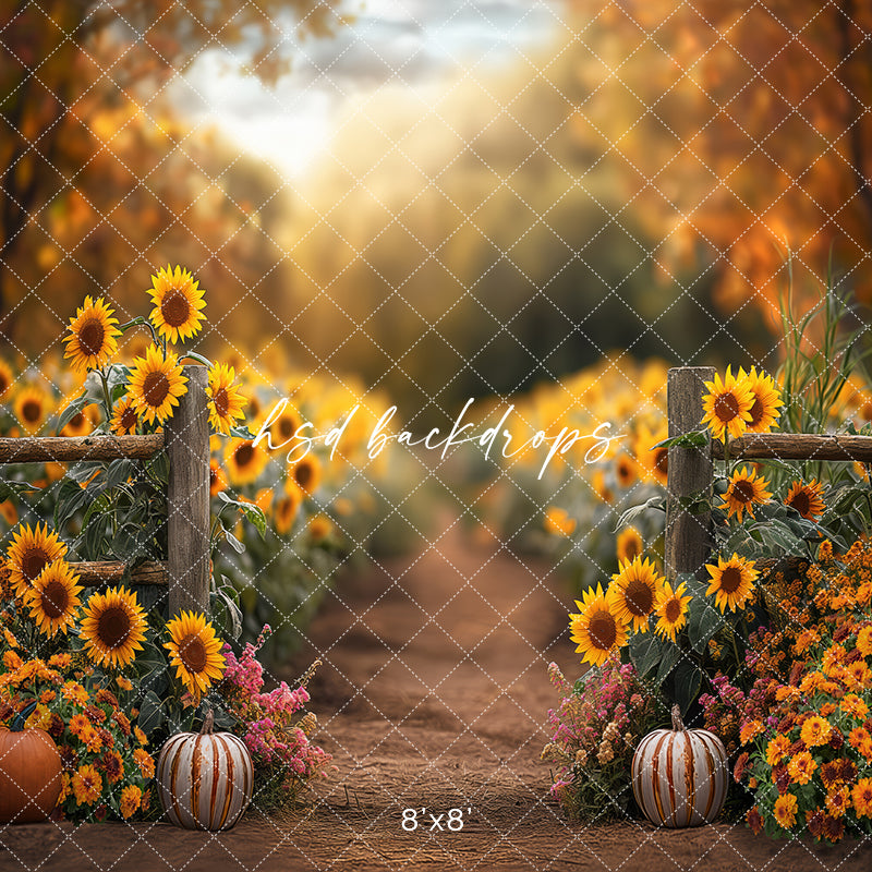 Sunflower Pathway (sweep options) - HSD Photography Backdrops