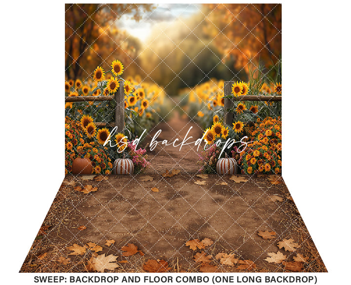 Sunflower Pathway (sweep options) - HSD Photography Backdrops
