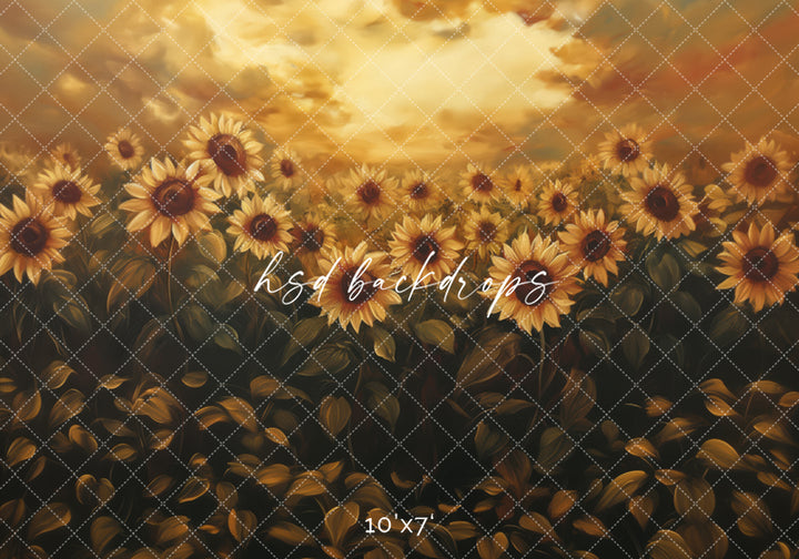 Golden Sunflowers (sweep options) - HSD Photography Backdrops