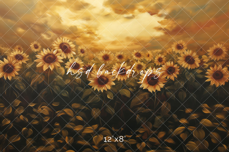 Golden Sunflowers (sweep options) - HSD Photography Backdrops