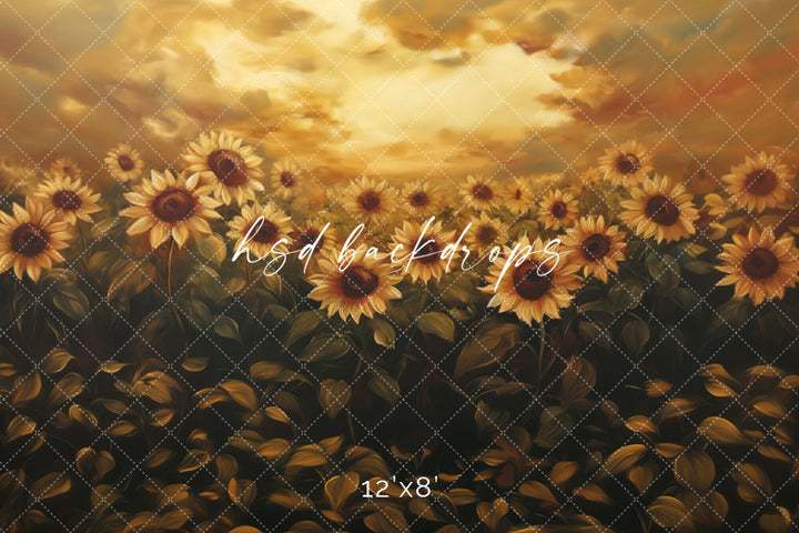 Golden Sunflowers (sweep options) - HSD Photography Backdrops