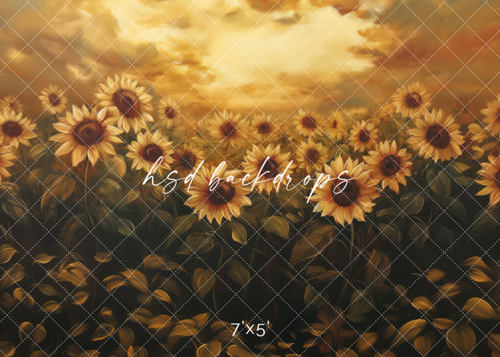 Golden Sunflowers (sweep options) - HSD Photography Backdrops