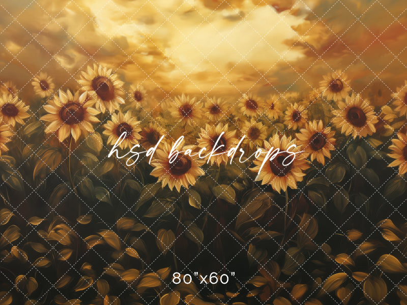 Golden Sunflowers Fall Fine Art Photo Backdrop