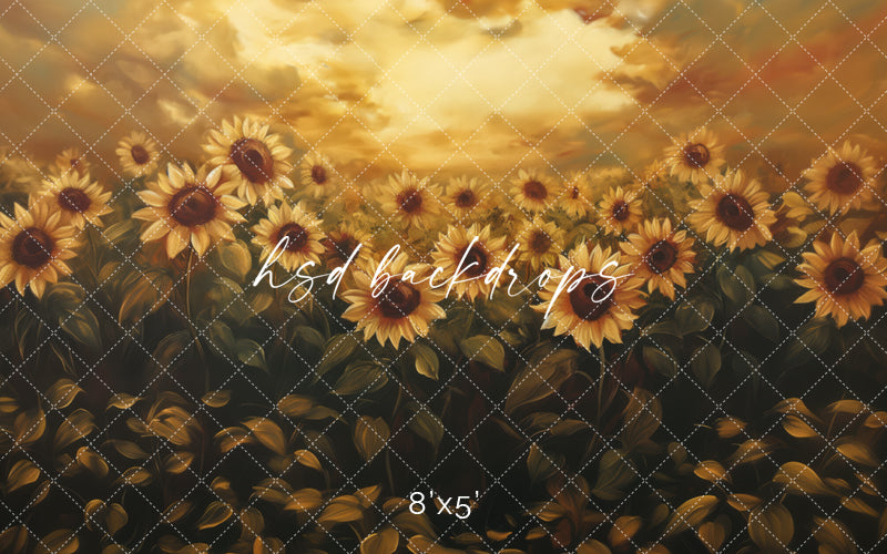 Golden Sunflowers (sweep options) - HSD Photography Backdrops