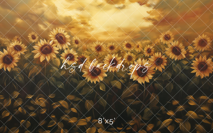 Golden Sunflowers (sweep options) - HSD Photography Backdrops