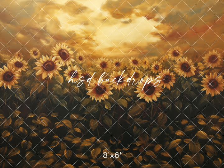 Golden Sunflowers (sweep options) - HSD Photography Backdrops