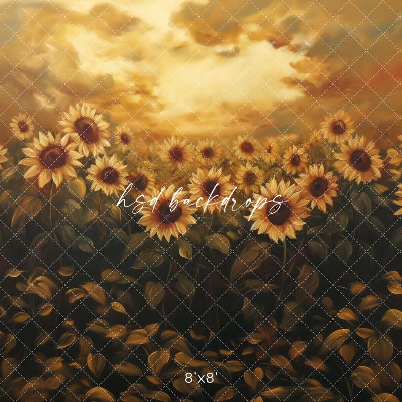 Golden Sunflowers (sweep options) - HSD Photography Backdrops
