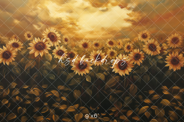 Golden Sunflowers (sweep options) - HSD Photography Backdrops
