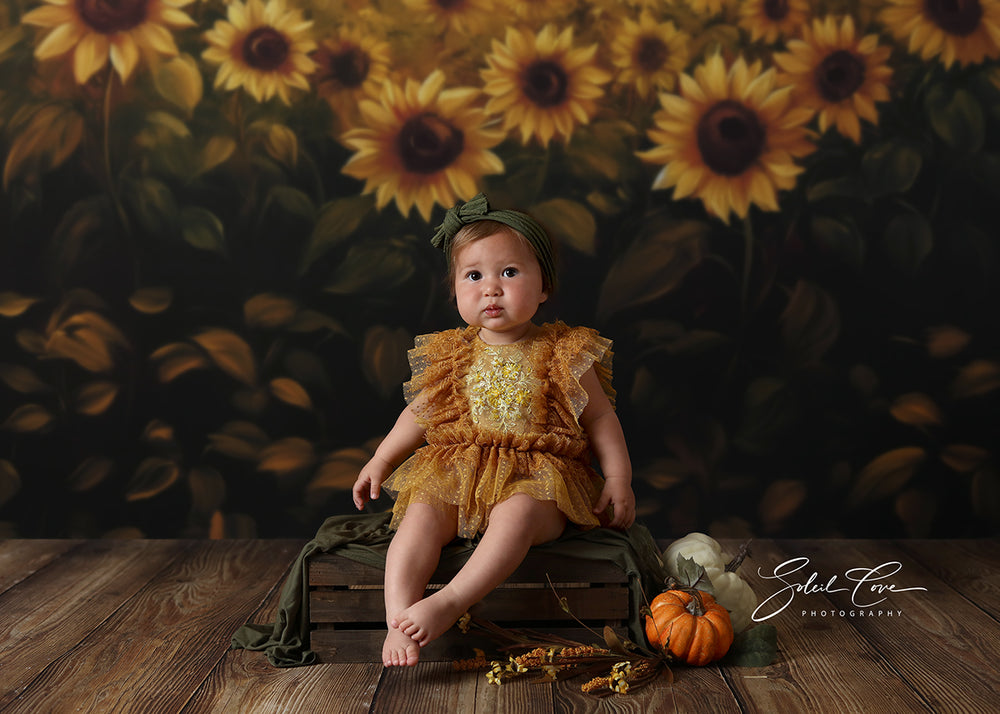 Golden Sunflowers (sweep options) - HSD Photography Backdrops