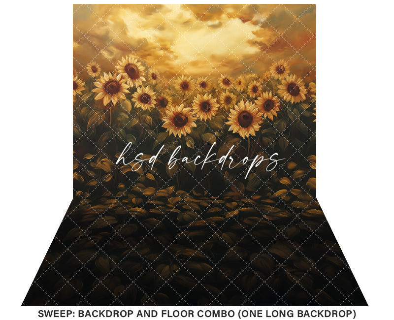 Golden Sunflowers (sweep options) - HSD Photography Backdrops