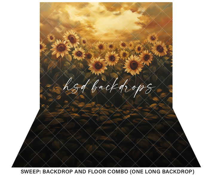 Golden Sunflowers (sweep options) - HSD Photography Backdrops
