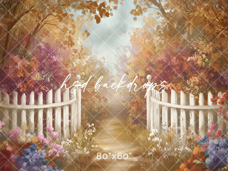 Autun garden pathway fine art backdrop for studio photography