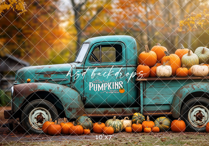 Vintage Fall Truck (sweep options) - HSD Photography Backdrops