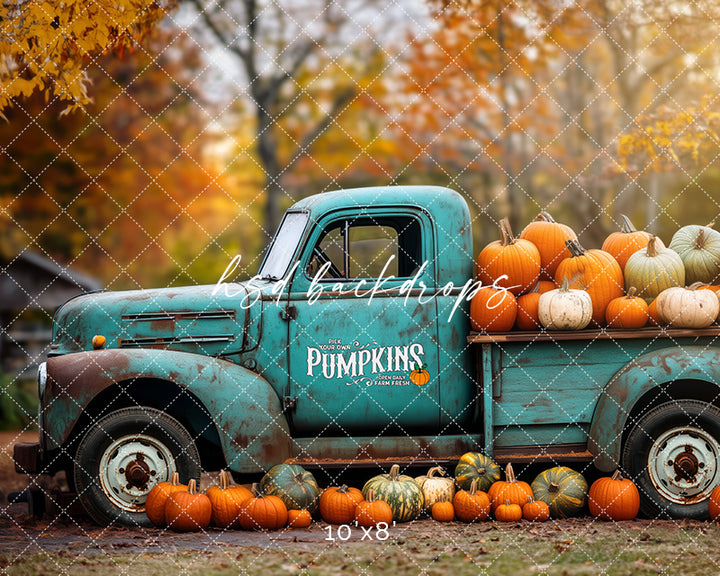 Vintage Fall Truck (sweep options) - HSD Photography Backdrops