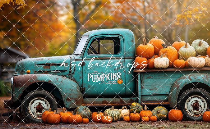 Vintage Fall Truck (sweep options) - HSD Photography Backdrops