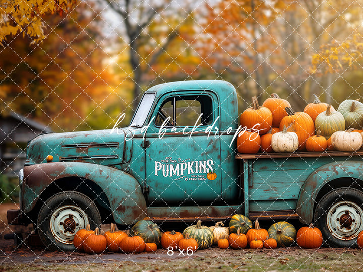 Vintage Fall Truck (sweep options) - HSD Photography Backdrops