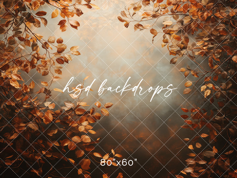 Golden Autumn Leaves fine art backdrop for studio photography