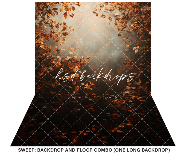 Golden Autumn Leaves (sweep options) - HSD Photography Backdrops