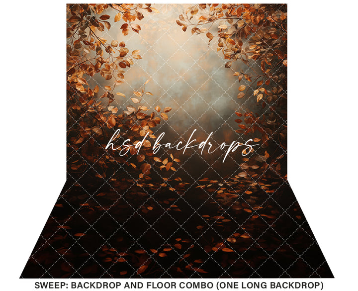 Golden Autumn Leaves (sweep options) - HSD Photography Backdrops