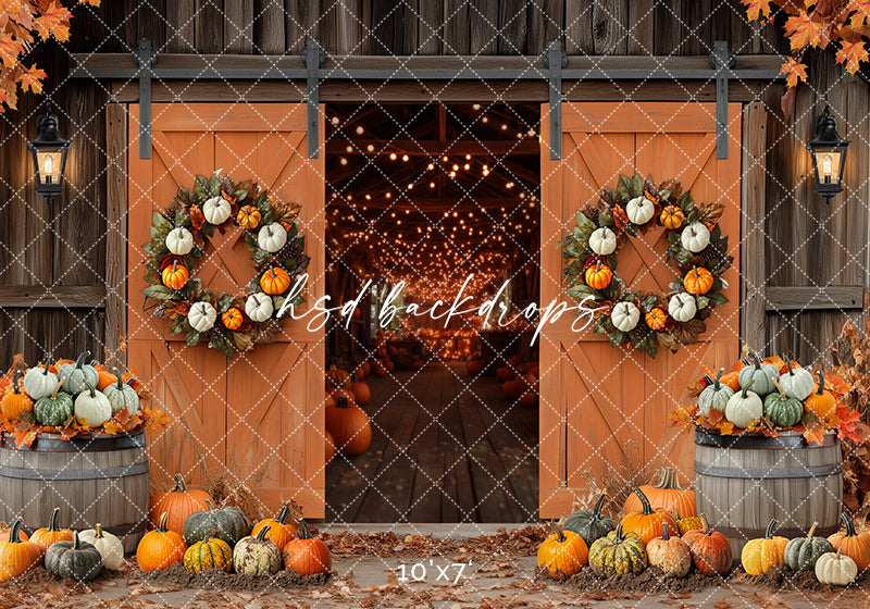 Fall Barn Doors (sweep options) - HSD Photography Backdrops
