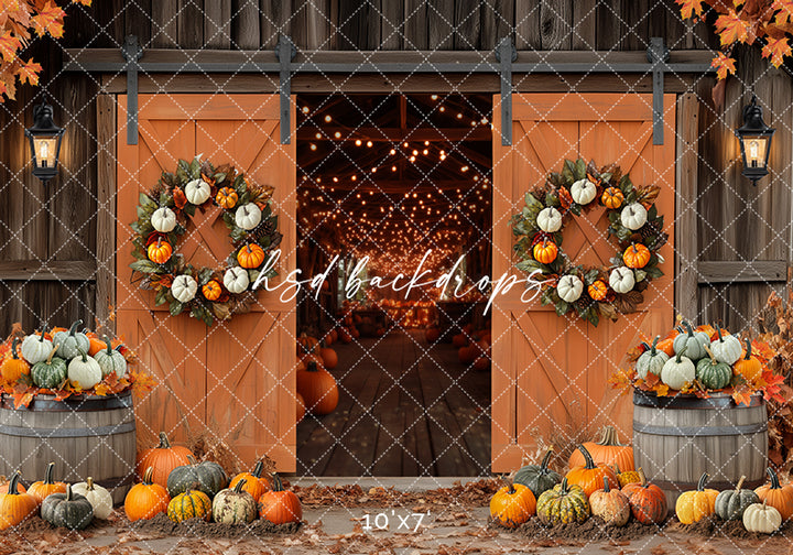 Fall Barn Doors (sweep options) - HSD Photography Backdrops