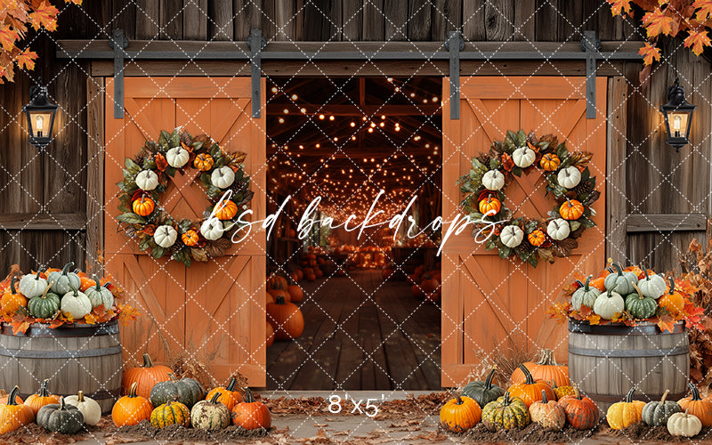 Fall Barn Doors (sweep options) - HSD Photography Backdrops