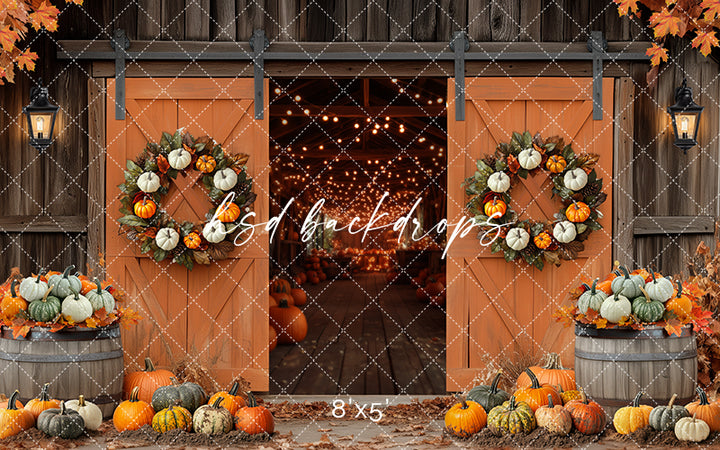 Fall Barn Doors (sweep options) - HSD Photography Backdrops