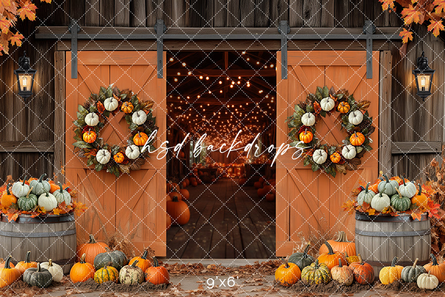 Fall Barn Doors (sweep options) - HSD Photography Backdrops