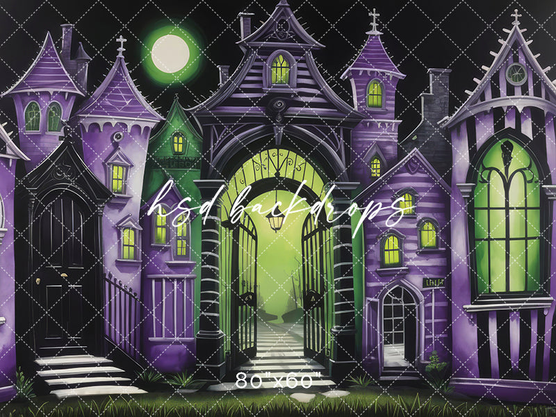 Ghost with the Most Village Beetle Holloween Photo Backdrop